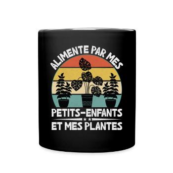 Powered by Grandchildren And Plants Design - Full Colour Mug - black - Front