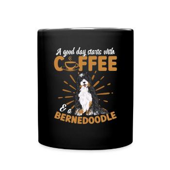 Bernedoodle Dog - Full Colour Mug - black - Front
