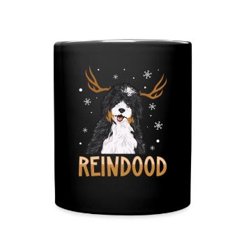 Bernedoodle Hund - Tasse einfarbig - Schwarz - Vorne