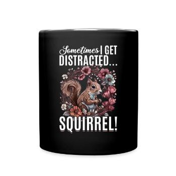 Funny Squirrel Animal Squirrel Squad - Full Colour Mug - black - Front