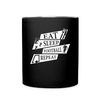 Eat Sleep Football Repeat - Football américain - Mug uni - noir - Devant