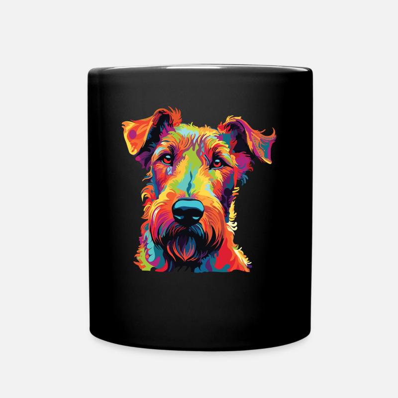 Wasserfarben Farbenfroher Irish Terrier - Tasse einfarbig - Schwarz