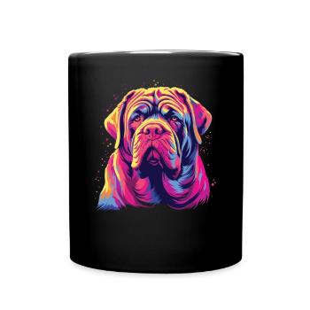 Watercolor Colorful Mastino Napoletano - Full Colour Mug - black - Front