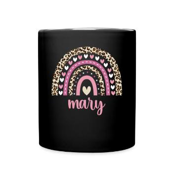 Mary Regenbogen Name Geburtstag Mary - Tasse einfarbig - Schwarz - Vorne
