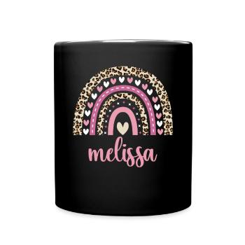 Melissa Regenbogen Name Geburtstag Melissa - Tasse einfarbig - Schwarz - Vorne