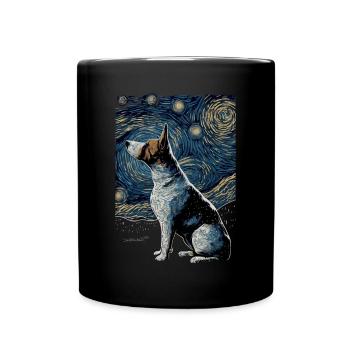 Bullterrier Starry Night - Tasse einfarbig - Schwarz - Vorne