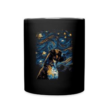 Boxerhund Starry Night - Tasse einfarbig - Schwarz - Vorne