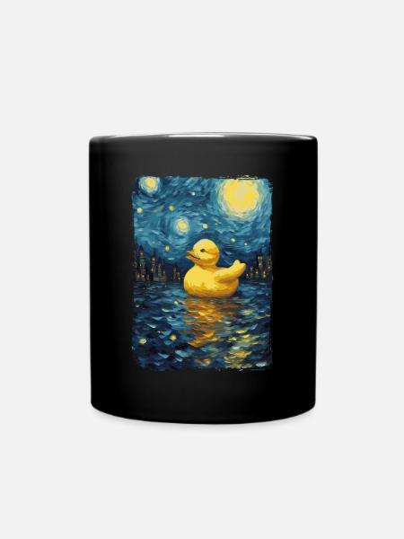Badeente Starry Night - Tasse einfarbig - Schwarz