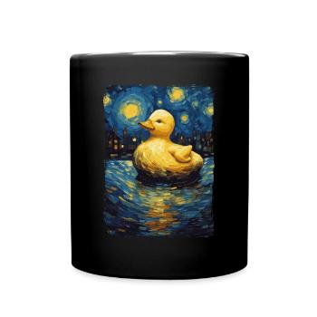 Canard en caoutchouc Nuit étoilée - Mug uni - noir - Devant