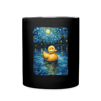 Canard en caoutchouc Nuit étoilée - Mug uni - noir - Devant