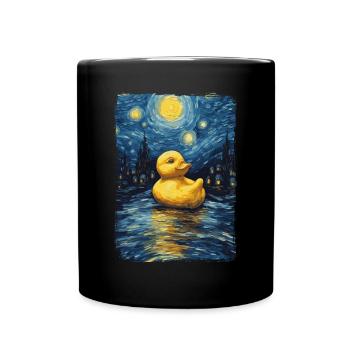 Canard en caoutchouc Nuit étoilée - Mug uni - noir - Devant