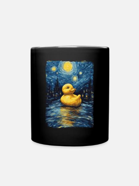 Badeente Starry Night - Tasse einfarbig - Schwarz