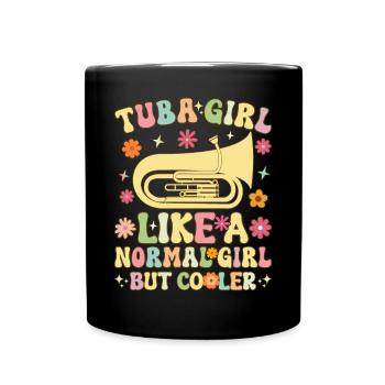 Groovy Female Tubist Girl - Full Colour Mug - black - Front