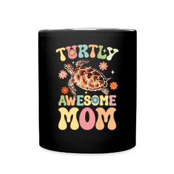Groovy Turtle Lover Mom - Full Colour Mug - black - Front