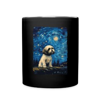 Shih Tzu Starry Night - Full Colour Mug - black - Front