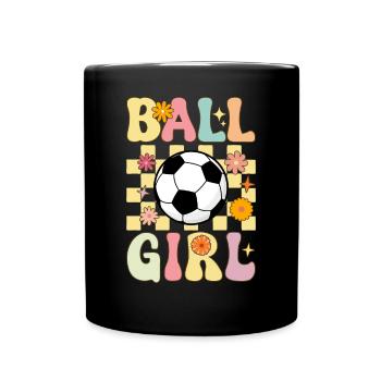 Groovy Volleyball Girl Female Volleyball Player - Full Colour Mug - black - Front