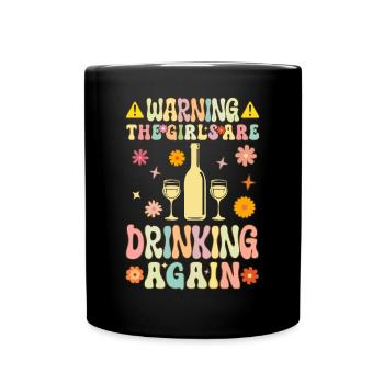 Groovy Wine Drinking - Full Colour Mug - black - Front