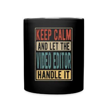 Video Editor Retro Geschenk - Tasse einfarbig - Schwarz - Vorne