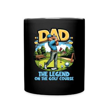 Fête des pères Papa la légende sur le terrain de golf Papa - Mug uni - noir - Devant