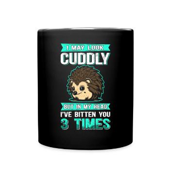 Hérisson, amant de hérisson, cadeau hérisson drôle - Mug uni - noir - Devant