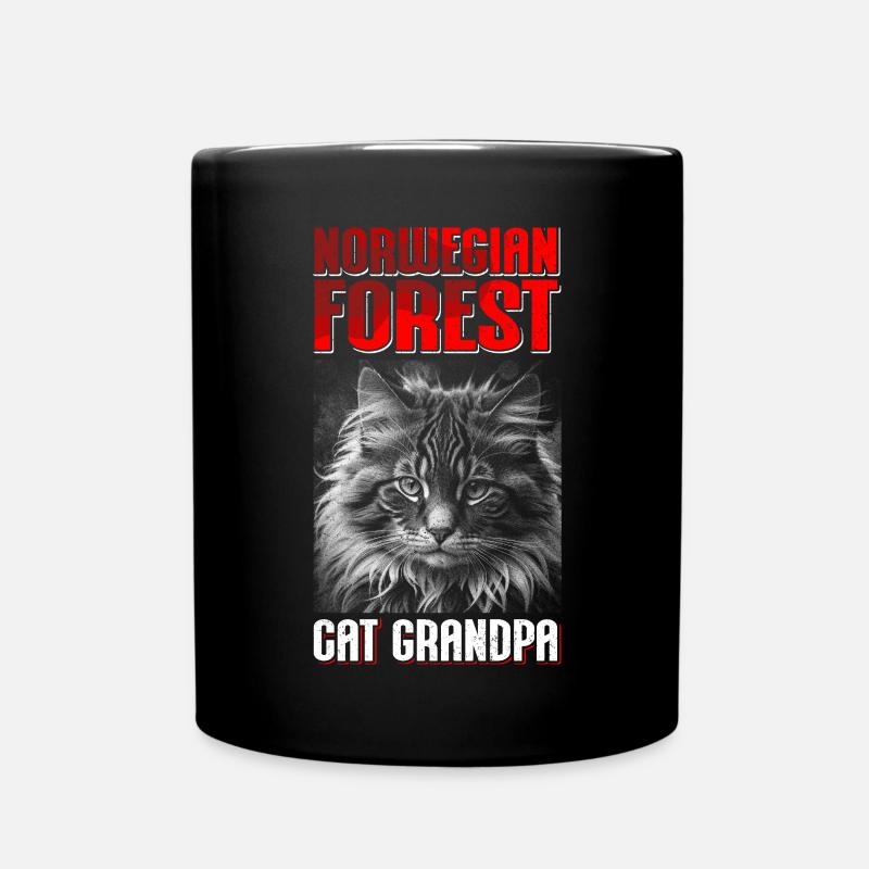 Norwegische Waldkatze Opa Norweger Katze Geschenk - Tasse einfarbig - Schwarz