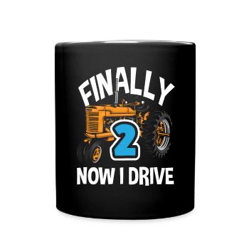 2e anniversaire tracteur 2 ans chemise d’anniversaire - Mug uni - noir - Devant