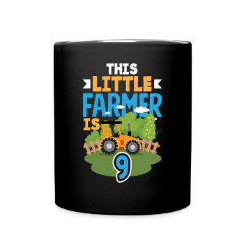9e anniversaire tracteur 9 ans anniversaire chemise - Mug uni - noir - Devant