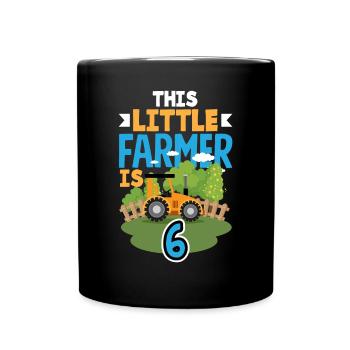 6e anniversaire tracteur 6 ans anniversaire chemise - Mug uni - noir - Devant