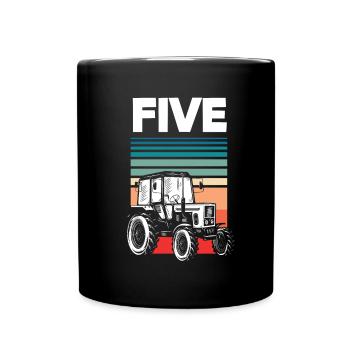 5e anniversaire tracteur 5 ans anniversaire chemise - Mug uni - noir - Devant
