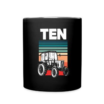 10th Birthday Tractor 10 Years Birthday Shirt - Full Colour Mug - black - Front