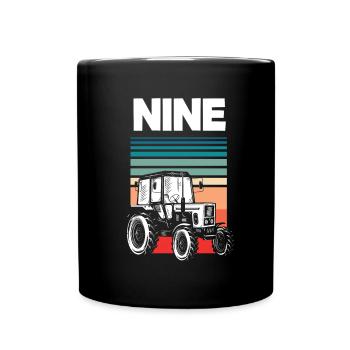 9th Birthday Tractor 9 Year Birthday Shirt - Full Colour Mug - black - Front