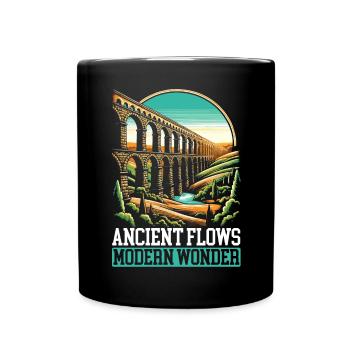 Aqueducs romains Ingénierie romaine Rome antique - Mug uni - noir - Devant