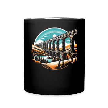 Roman Aqueducts Roman Engineering Ancient Rome - Full Colour Mug - black - Front