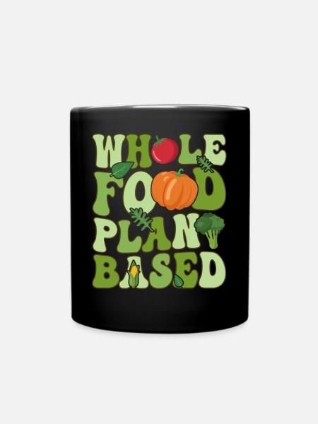 Groovy Vegan Veganism - Full Colour Mug - black