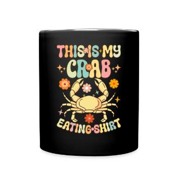 Groovy Crab Lovers Seafood Lovers - Full Colour Mug - black - Front