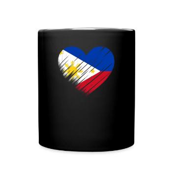 Philippines Flag Heart - Full Colour Mug - black - Front