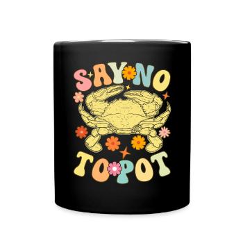 Groovy Crab Lovers Seafood Lovers - Full Colour Mug - black - Front