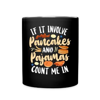 Pancake Lover Kids If It Involves - Full Colour Mug - black - Front