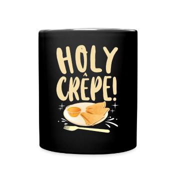 Pancake Lover Kids Pun Holy Crepe - Full Colour Mug - black - Front