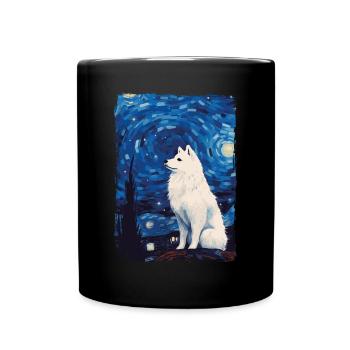 Samoyed Starry Night - Tasse einfarbig - Schwarz - Vorne