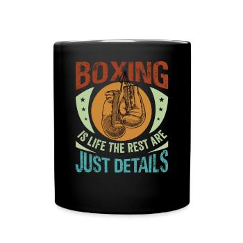 Boxen ist Leben, der Rest sind nur Details - Tasse einfarbig - Schwarz - Vorne