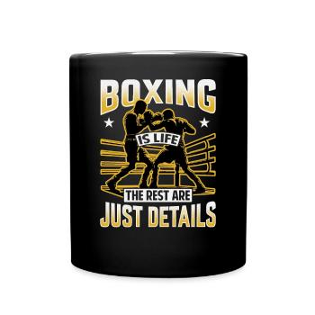 Boxen ist Leben, der Rest sind nur Details - Tasse einfarbig - Schwarz - Vorne