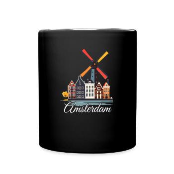 Amsterdam Netherlands Dutch - Tasse einfarbig - Schwarz - Vorne