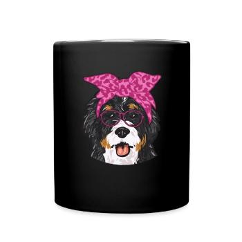 Bernedoodle Dog - Full Colour Mug - black - Front