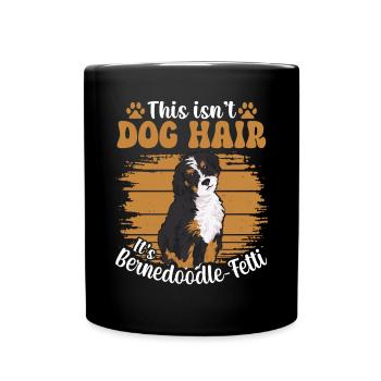 Bernedoodle Hund - Tasse einfarbig - Schwarz - Vorne