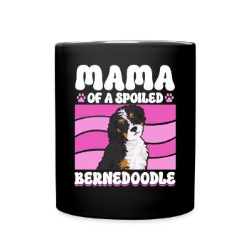 Bernedoodle Hund - Tasse einfarbig - Schwarz - Vorne