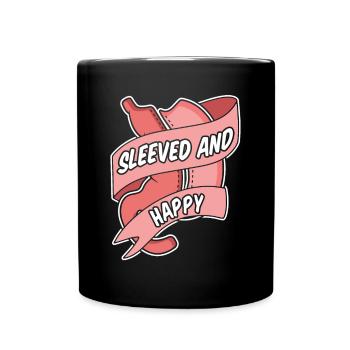 Sleeved And Happy Gastric Bypass Bariatric - Full Colour Mug - black - Front