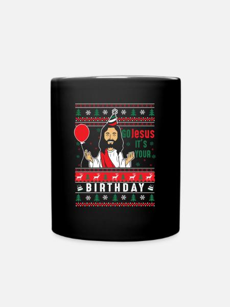 Go Jesus It's Your Birthday - Tasse einfarbig - Schwarz