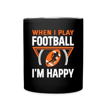 You can't buy happiness but you can play Football - Tasse einfarbig - Schwarz - Vorne