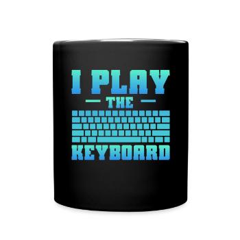 PC Video Gamer Computer Nerd Gaming WASD - Full Colour Mug - black - Front